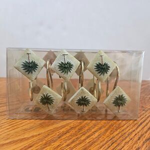 Palm Tree Shower Curtain Hooks Resin & Metal by Creative Bath